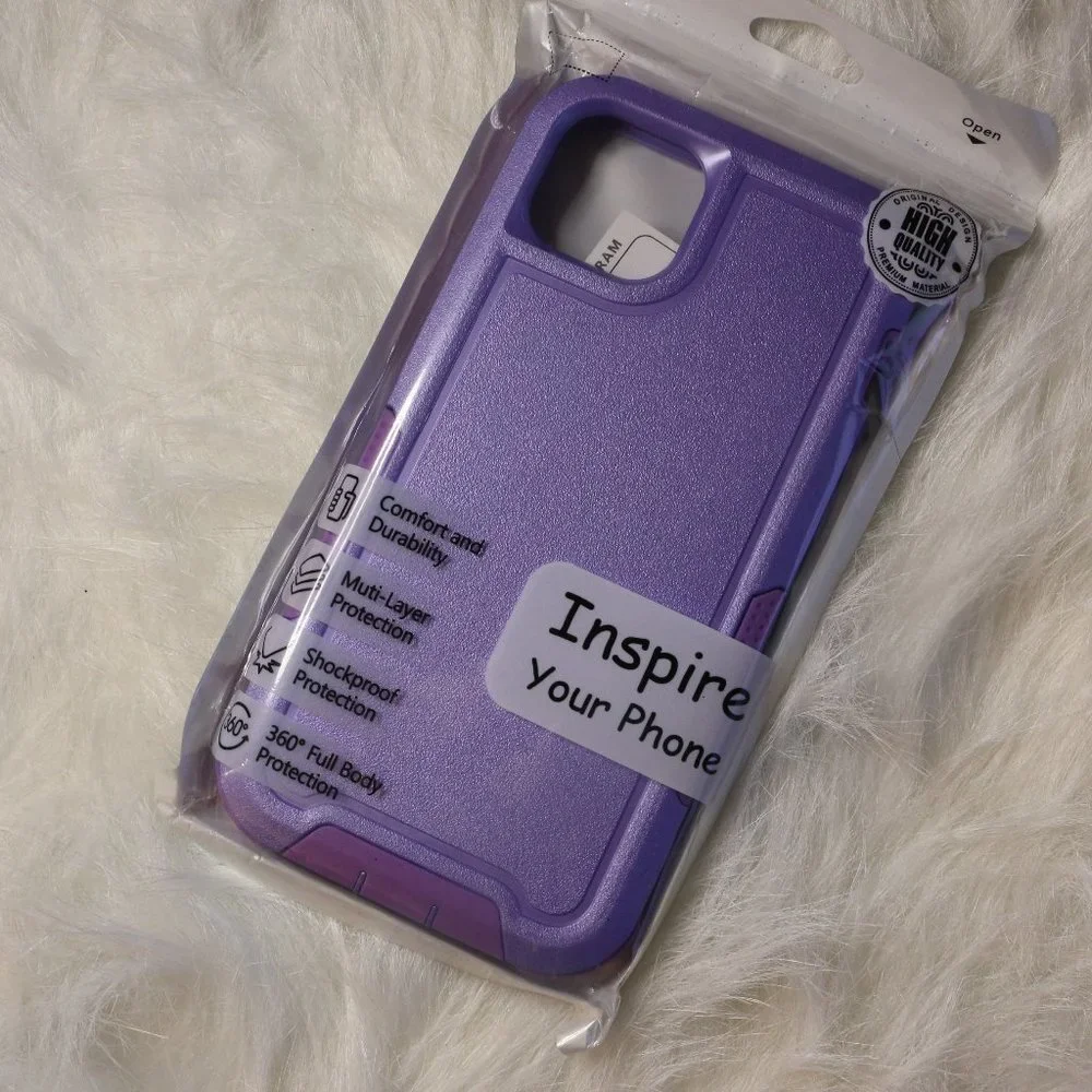 Purple iPhone 14 Max Shockproof Multi-Layer Protection Case